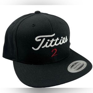 TITTIES SnapBack Golf Hat Black NWT
